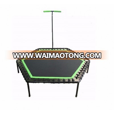 Hexagonal Fitness Mini trampoline with handle for adult